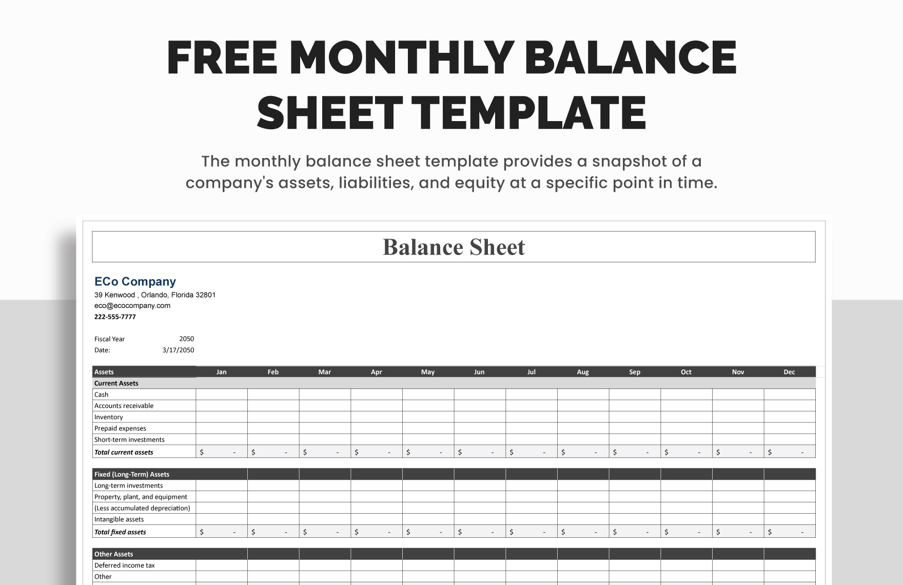 balance sheet format in excel