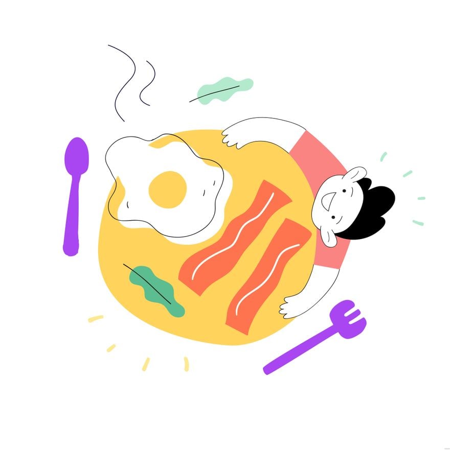 Breakfast Illustration in Illustrator, EPS, SVG, JPG, PNG