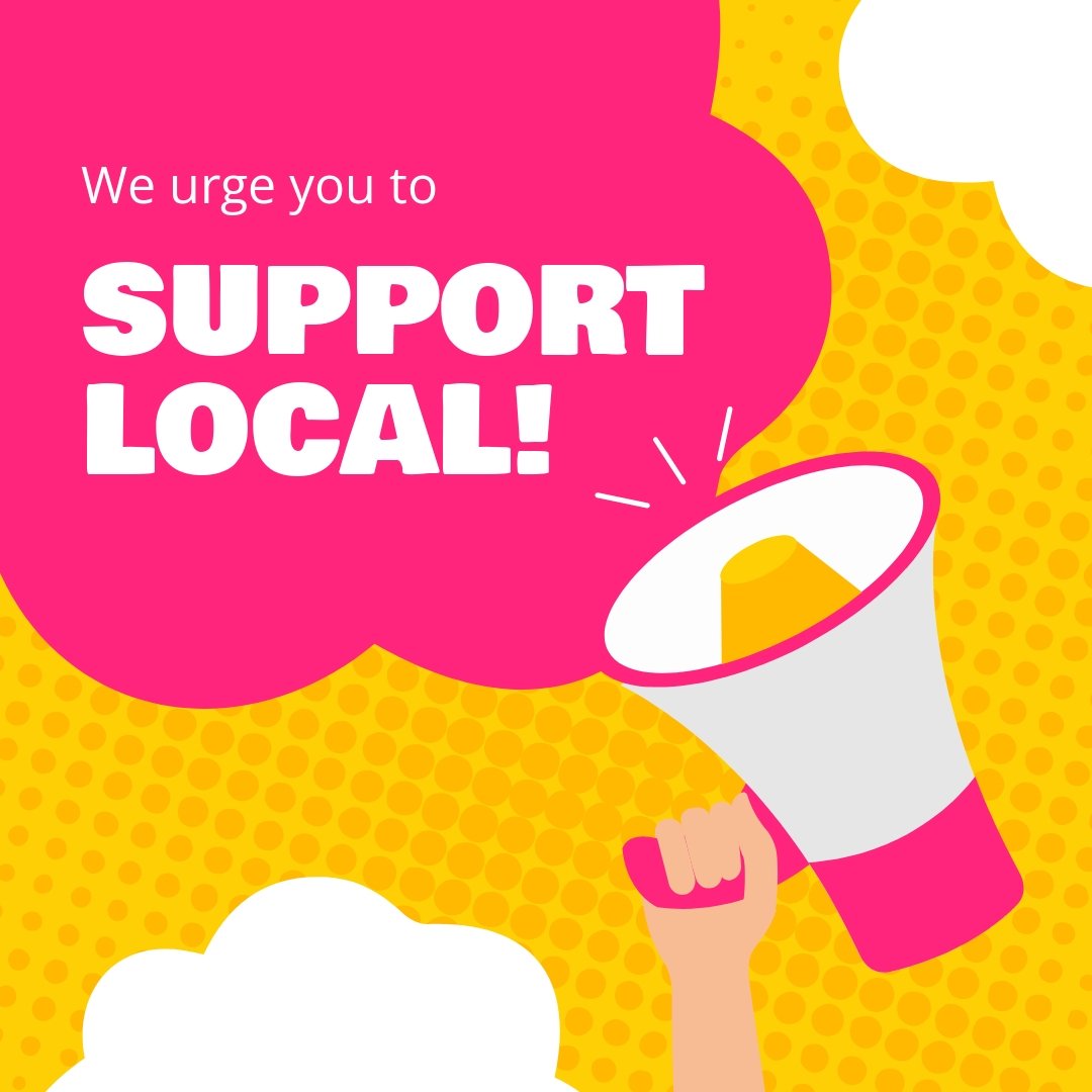 Free Support Local Instagram Post Template