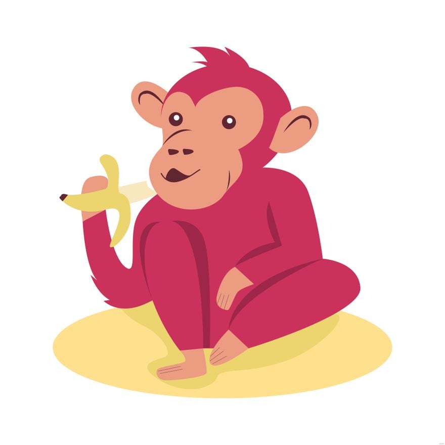 Monkey Illustration in Illustrator, EPS, SVG, JPG, PNG