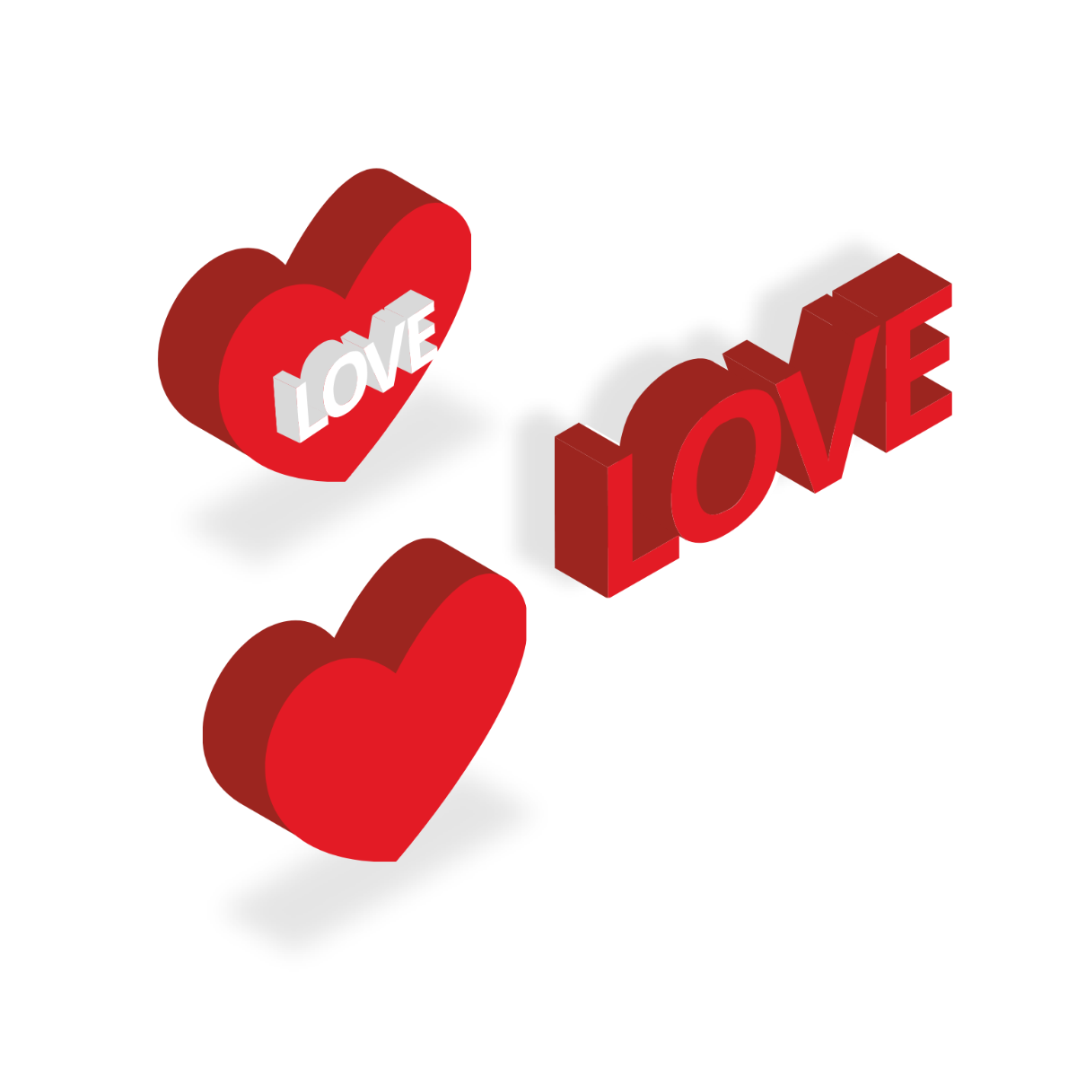 Free Isometric Love Vector Template