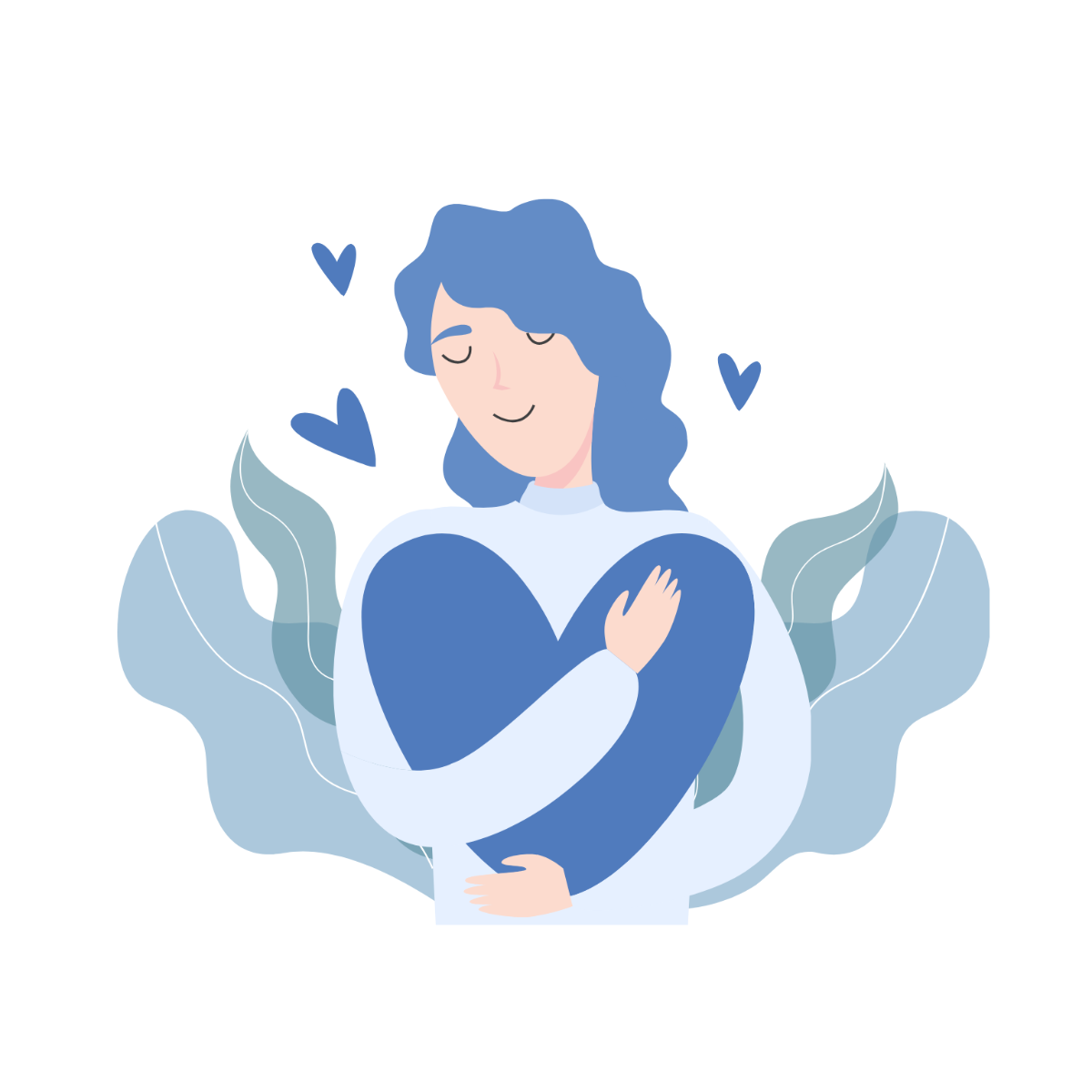 Free Blue Love Vector Template