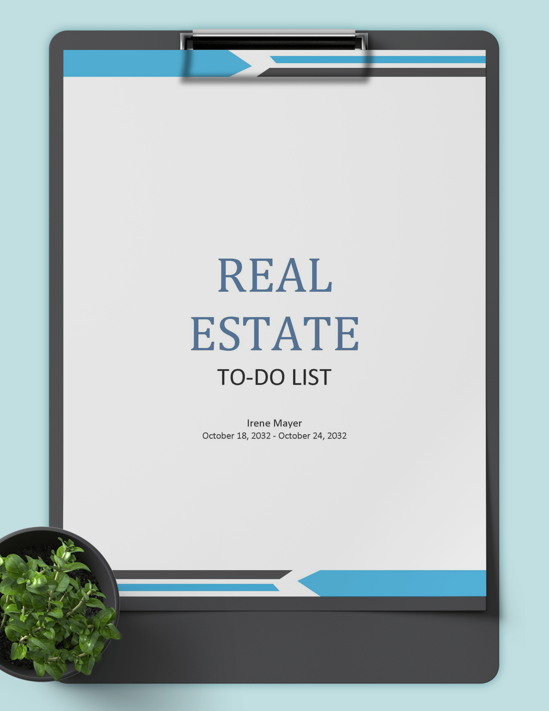 Real Estate To Do List Template