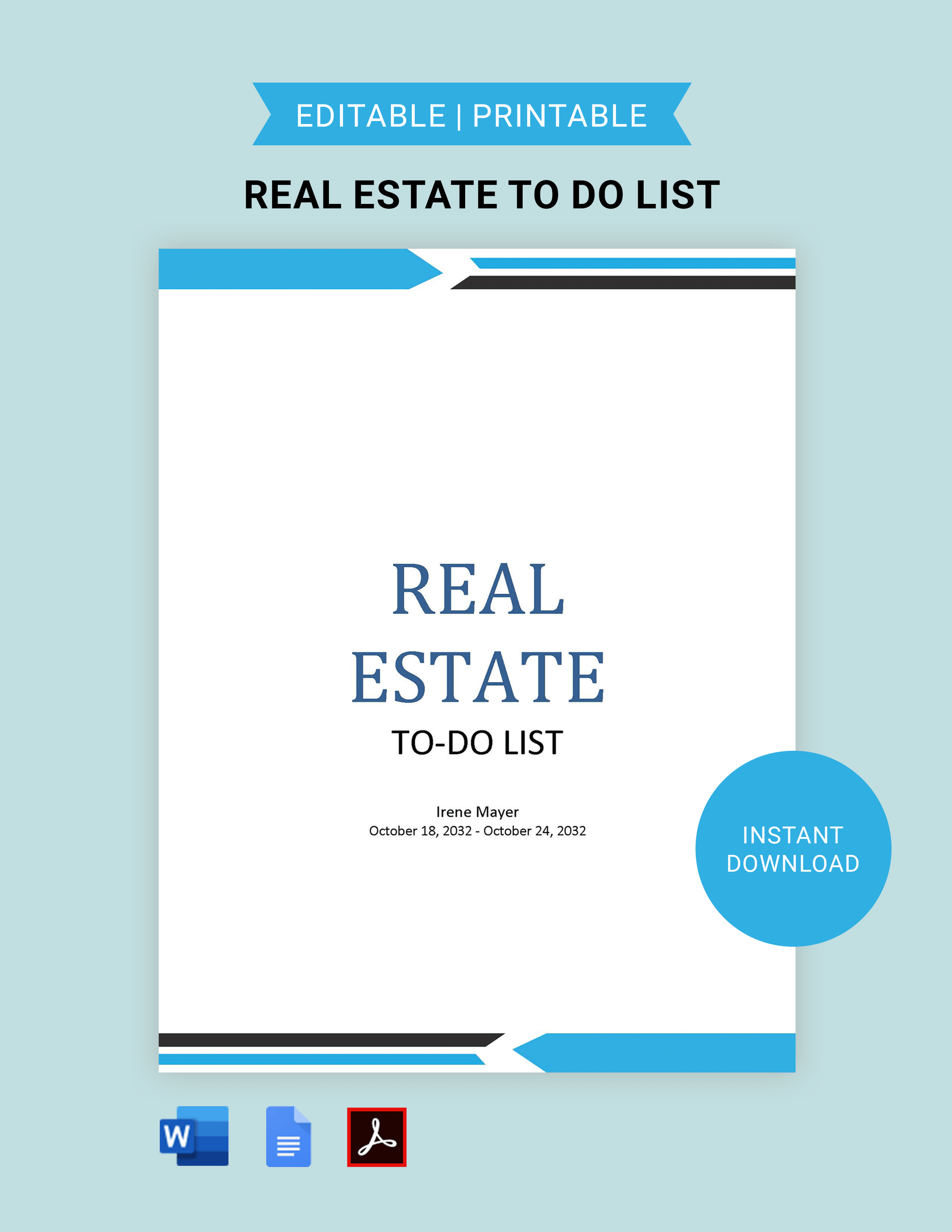 Real Estate To Do List Template