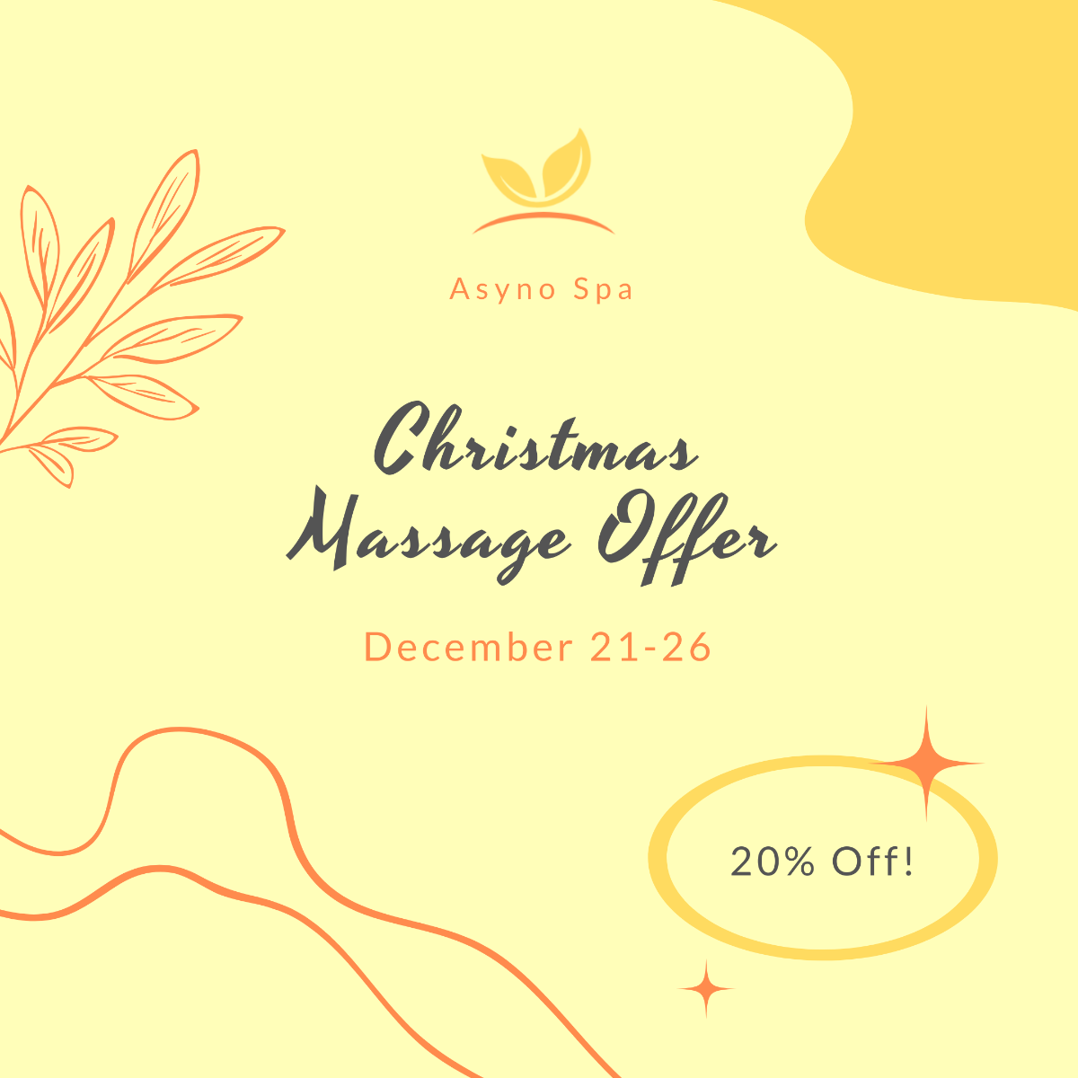 Christmas Massage Offer Post, Instagram, Facebook Template - Edit Online & Download