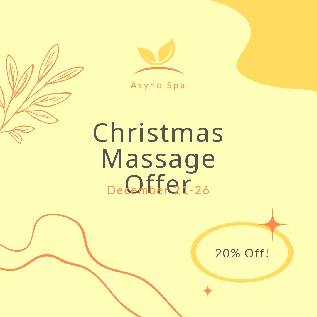Christmas Massage Offer Post, Instagram, Facebook Template