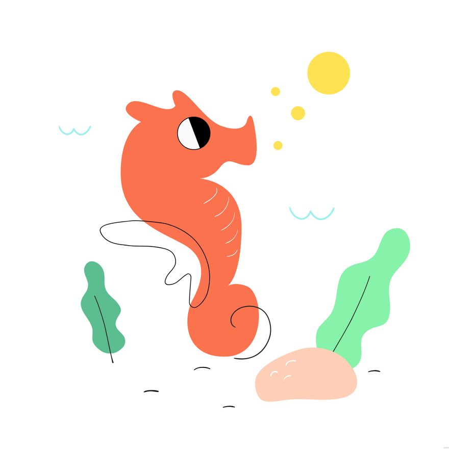 Seahorse Illustration in Illustrator, EPS, SVG, JPG, PNG