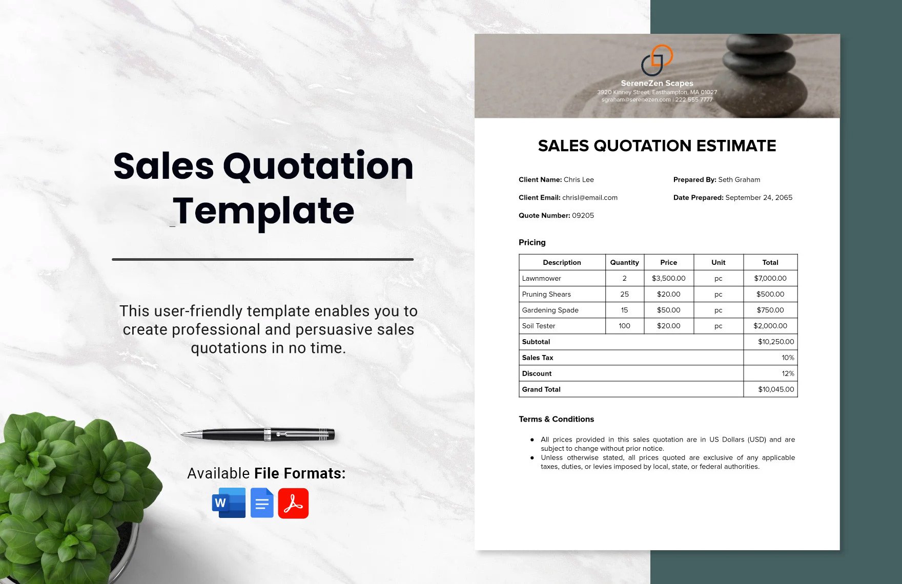 Sales Quotation Template in Word, Google Docs, PDF