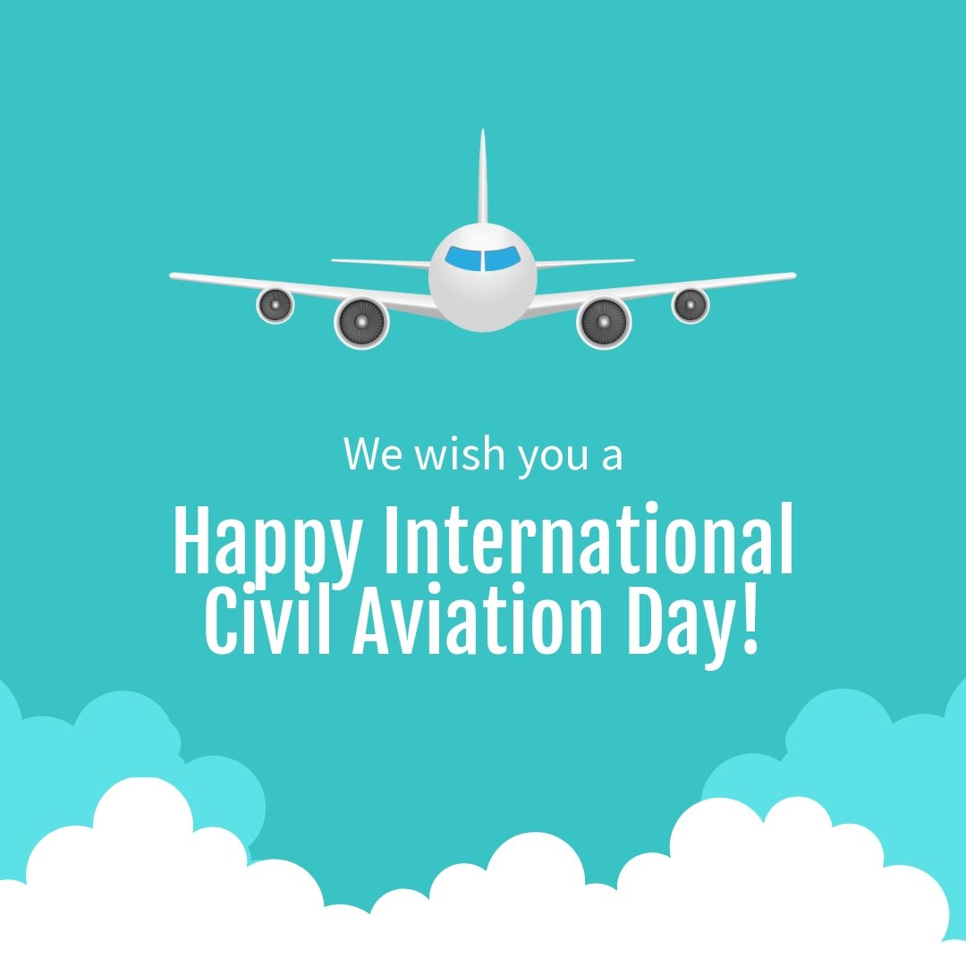 Free International Civil Aviation Day Instagram Post Template