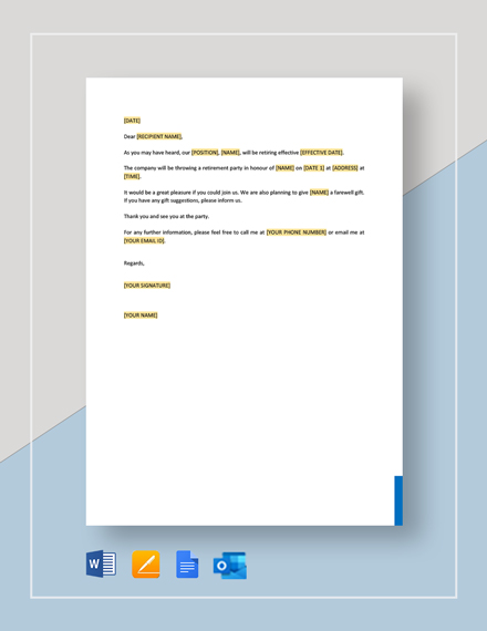 FREE Retirement Letter Template - Download in Word, Google Docs, PDF ...