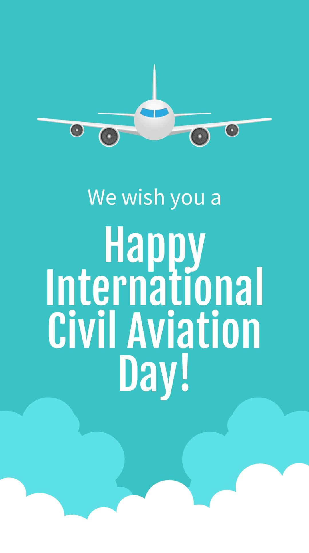 Free International Civil Aviation Day Whatsapp Post Template