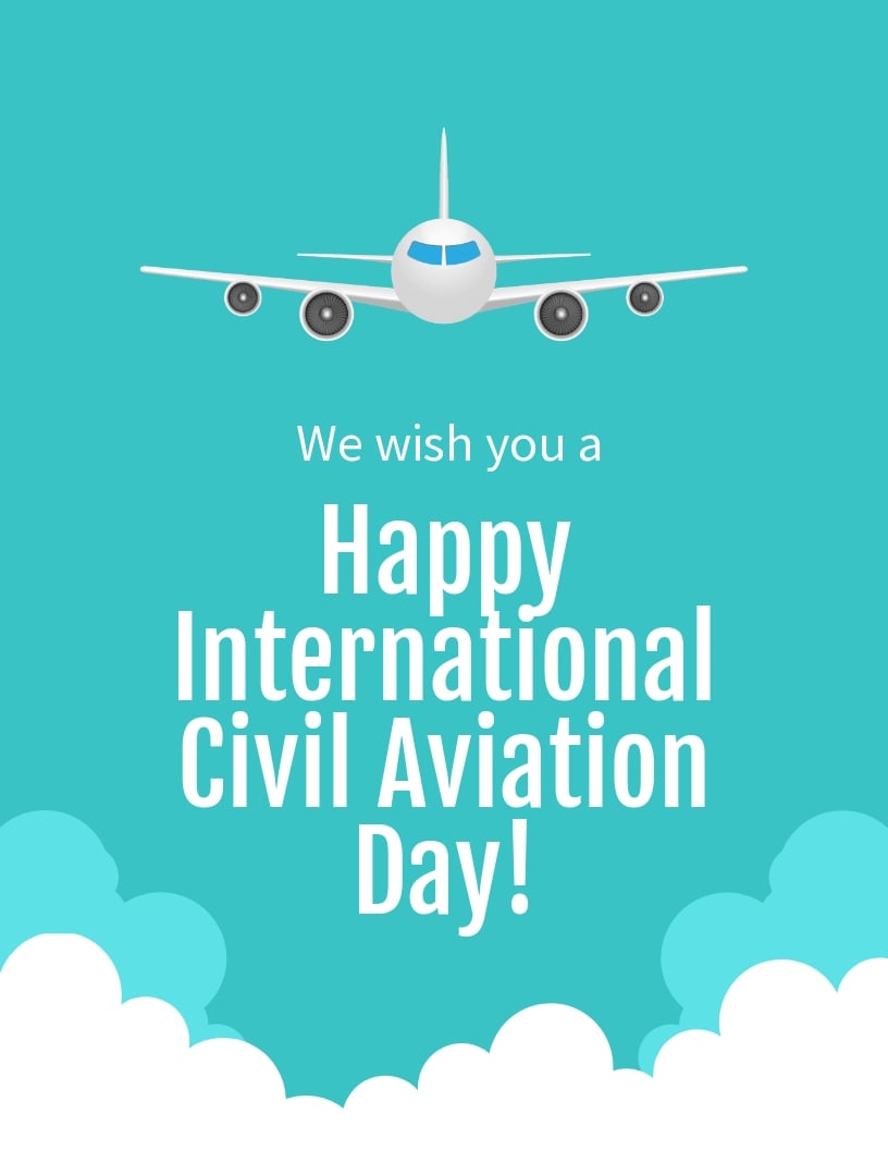 Free International Civil Aviation Day Flyer Template