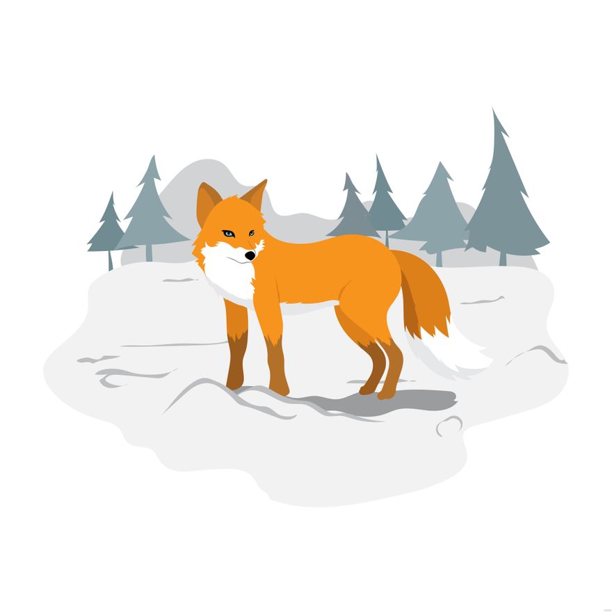 Fox Illustration in Illustrator, EPS, SVG, JPG, PNG