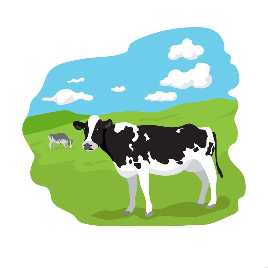 Cow Illustration in Illustrator, EPS, SVG, JPG, PNG