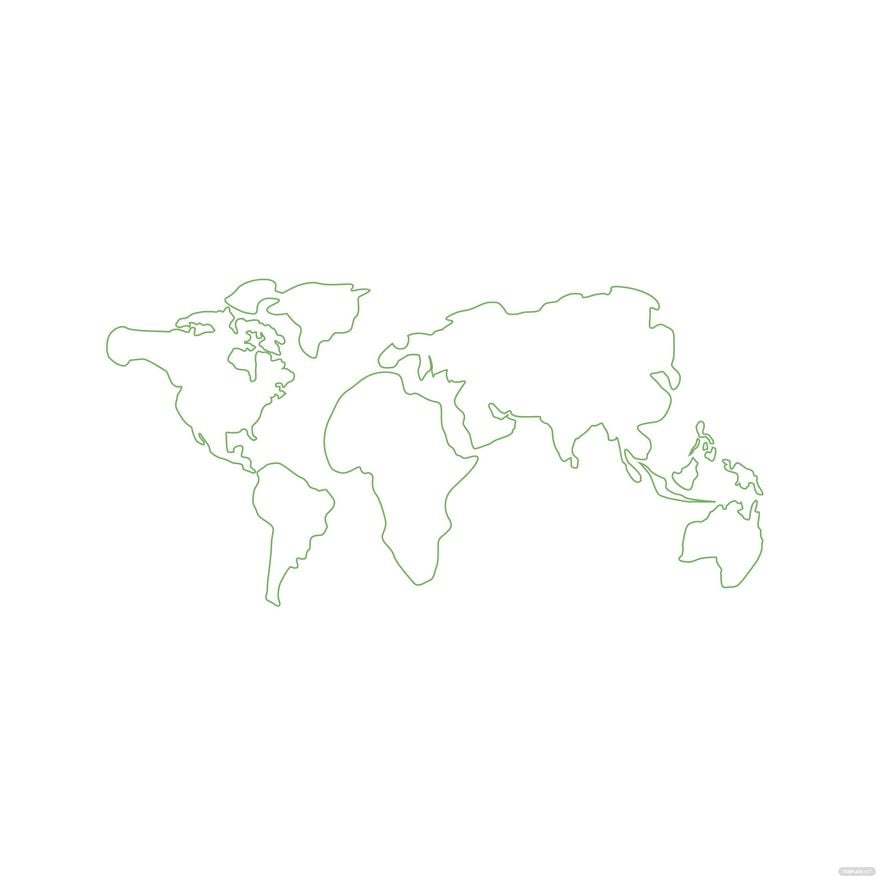 Free World Map Line Vector