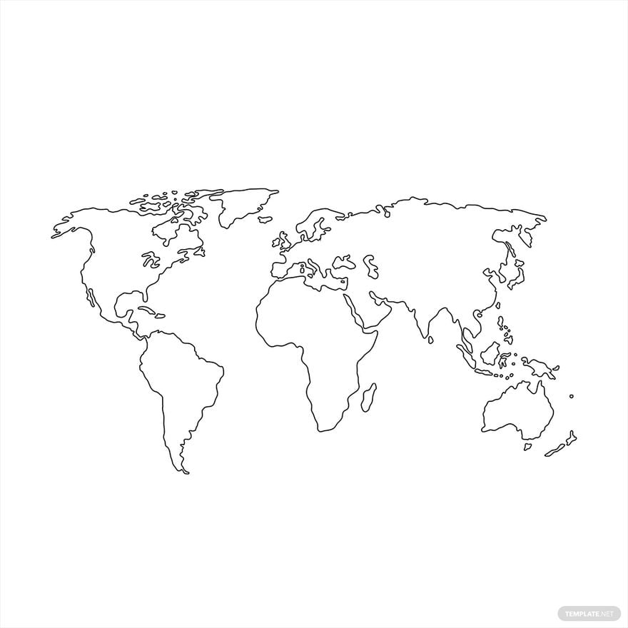 Free World Map Outline Vector