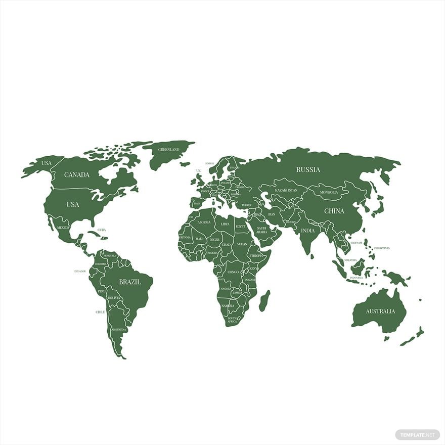 Free Detailed World Map Vector - EPS, Illustrator, JPG, PNG, SVG