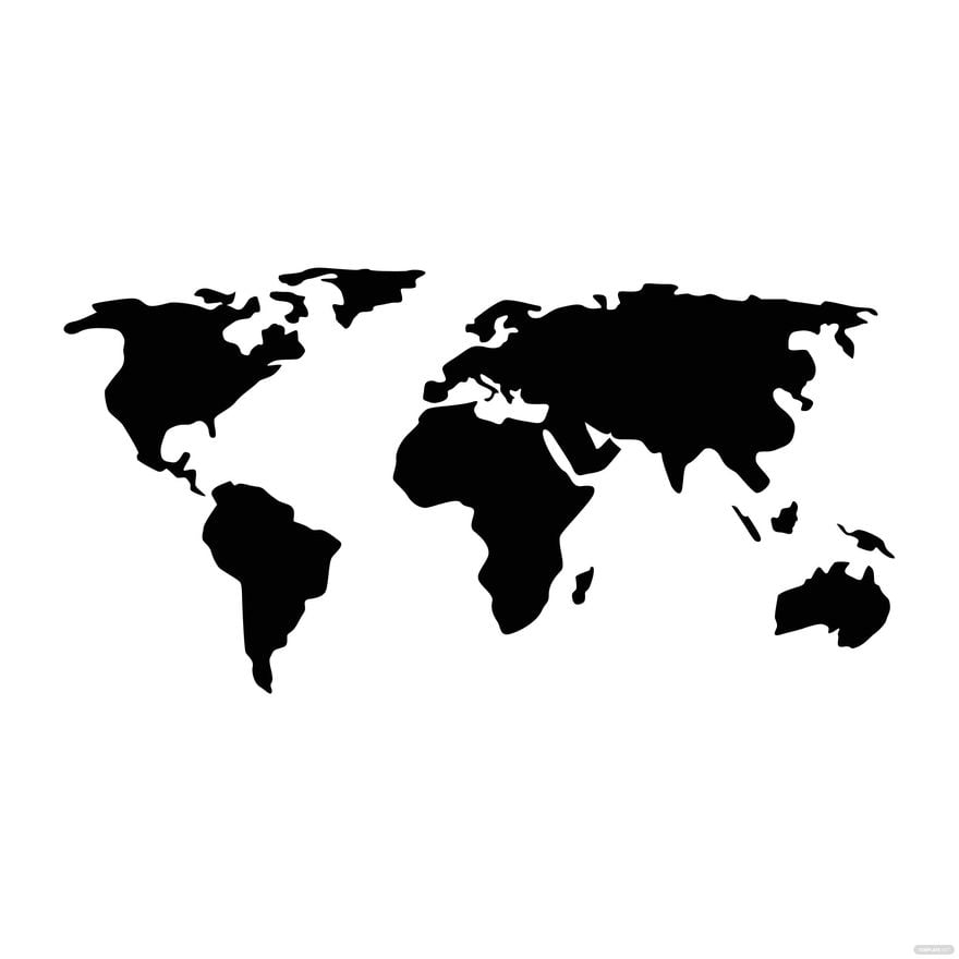 World Black Map Vector