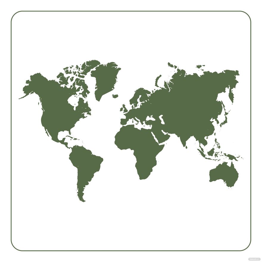 Green World Map Vector