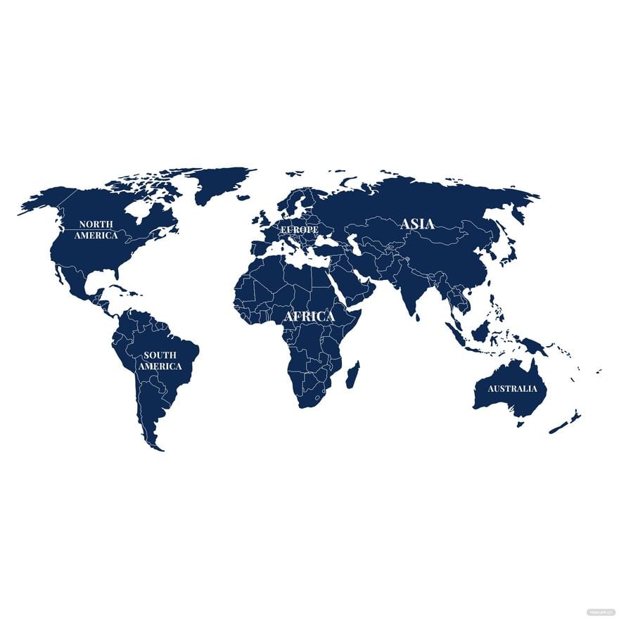 Single Color World Map Vector
