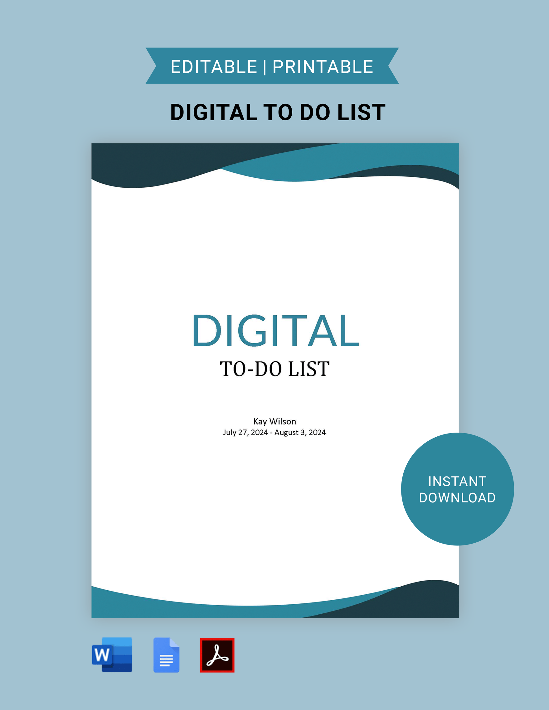 Digital To Do List Template