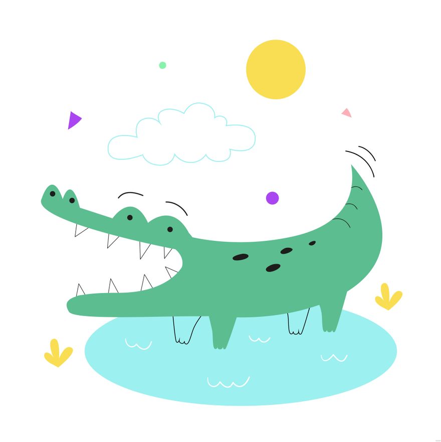 Crocodile Illustration in Illustrator, EPS, SVG, JPG, PNG