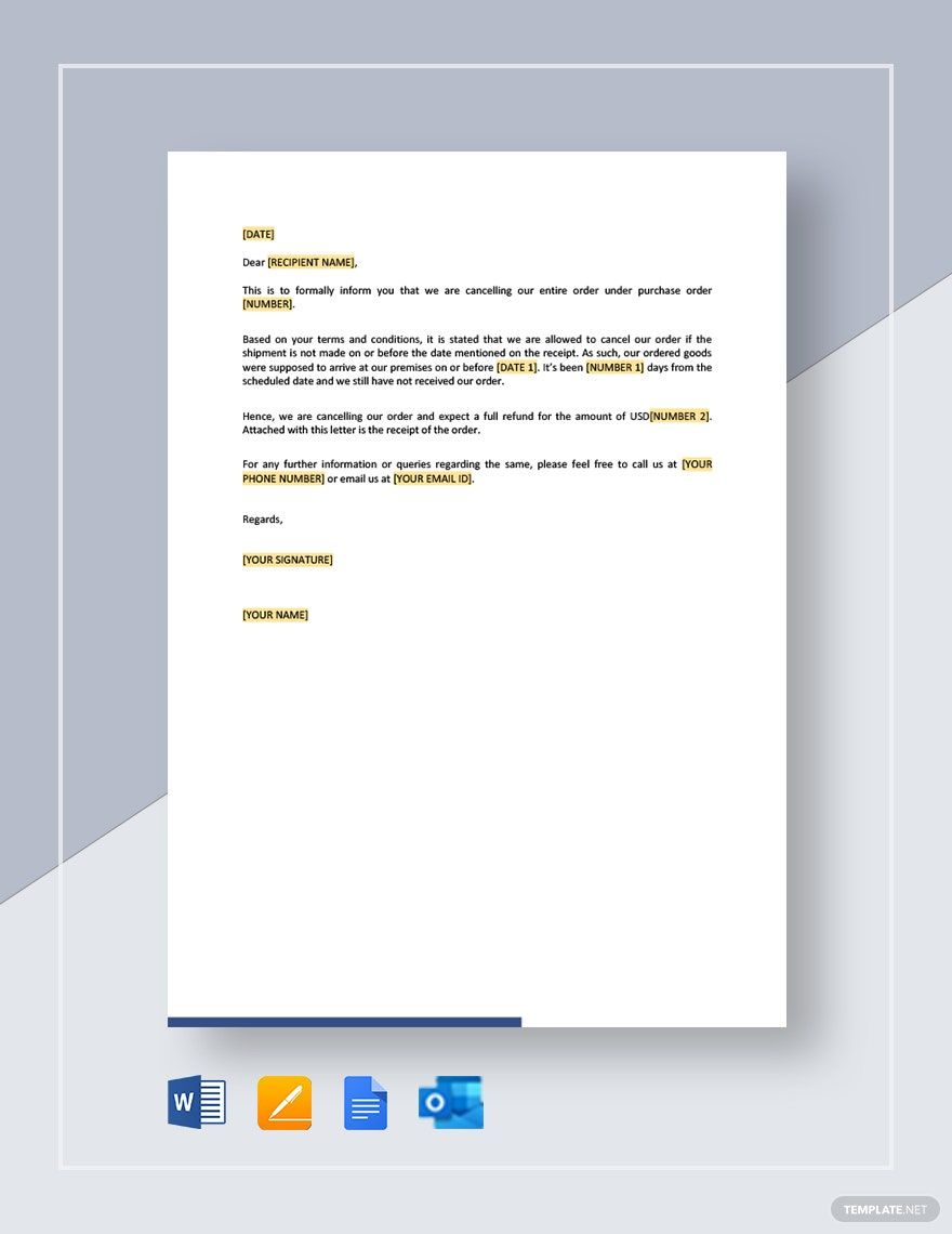 Free Purchase Order Cancellation Letter Template