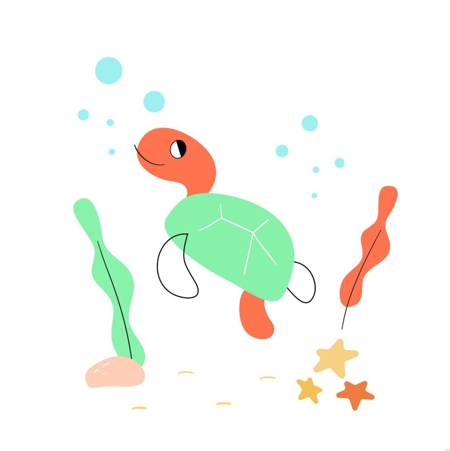Turtle Illustration in Illustrator, EPS, SVG, JPG, PNG