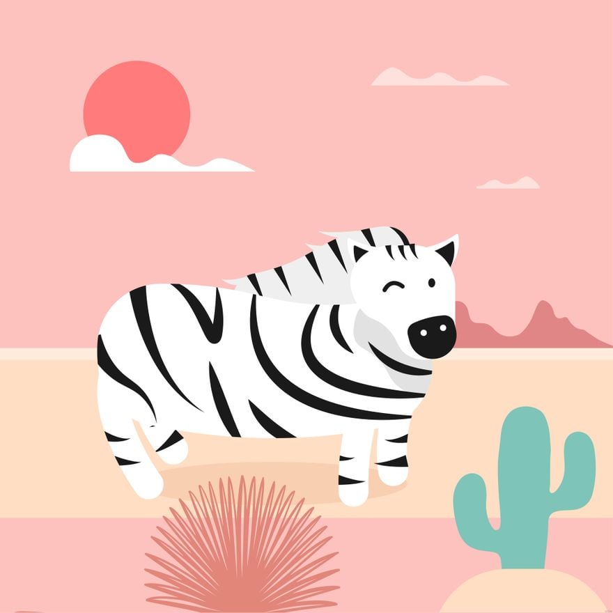 Zebra Illustration in Illustrator, EPS, SVG, JPG, PNG
