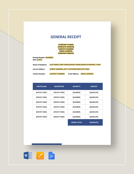 255 receipt templates free downloads template net