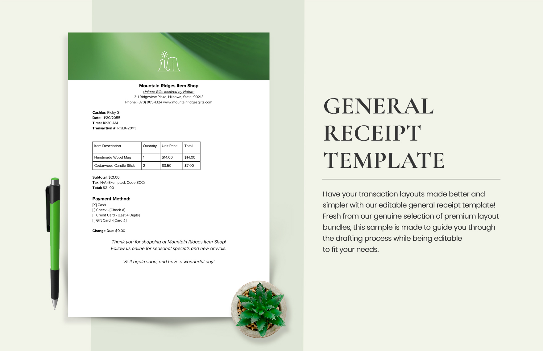 need a receipt invoice PDF template