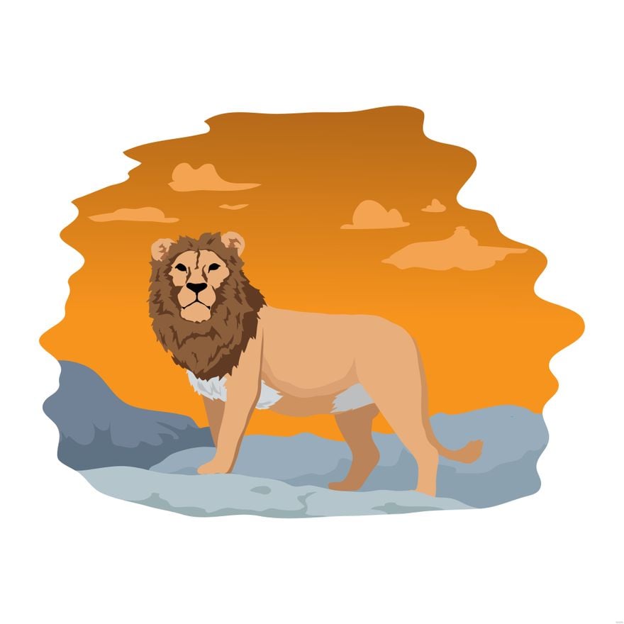 Lion Illustration in Illustrator, EPS, SVG, JPG, PNG