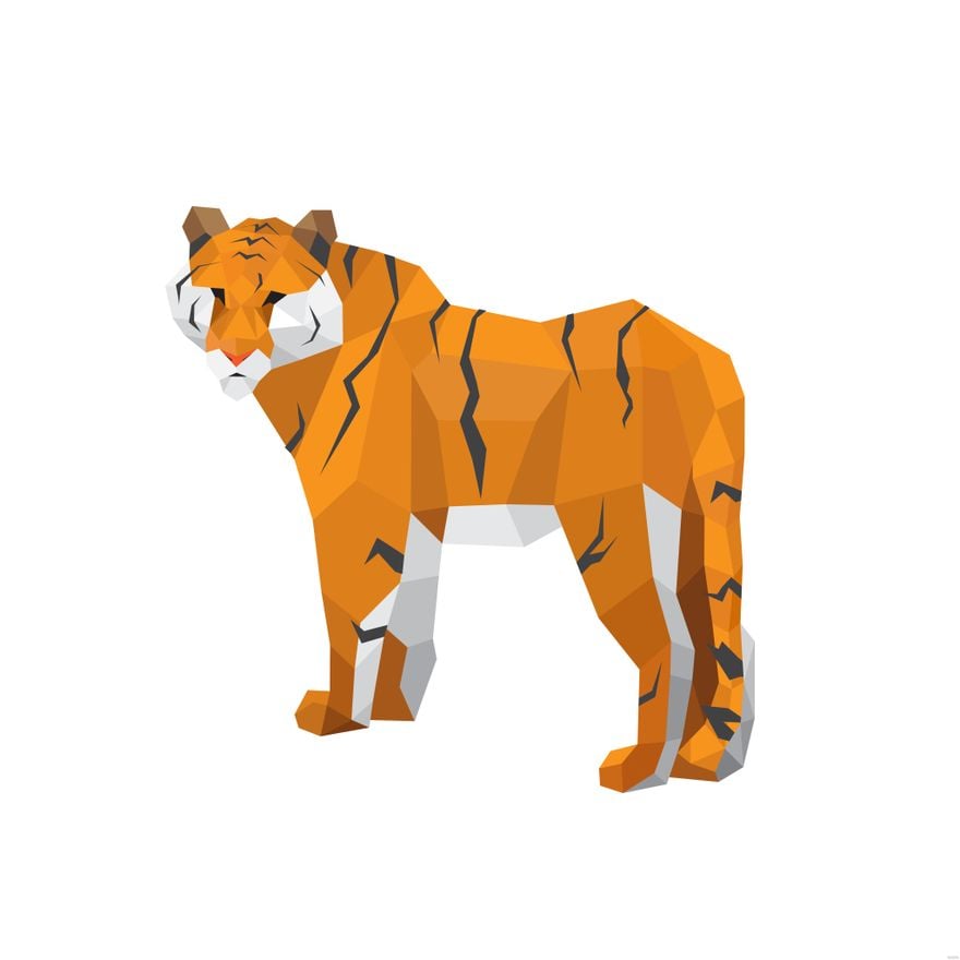 Free Geometric Tiger Illustration