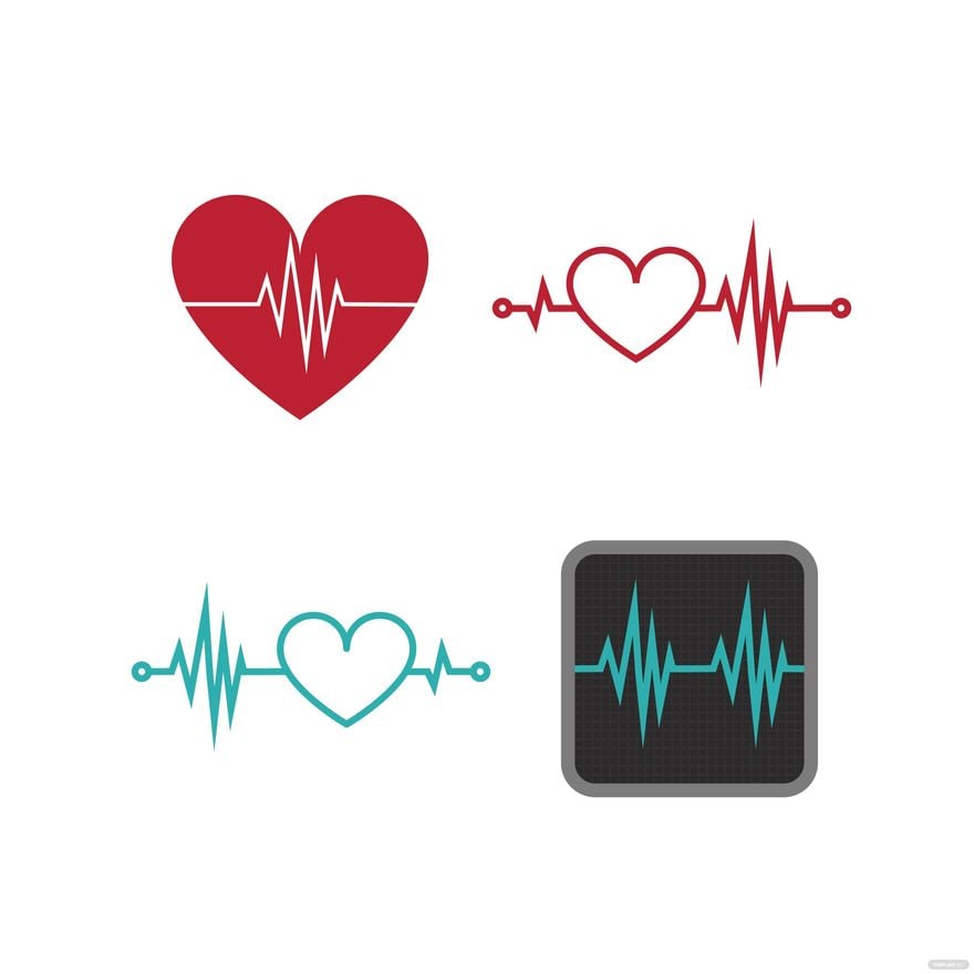 Heart Beat Graph Vector in Illustrator, EPS, SVG, JPG, PNG