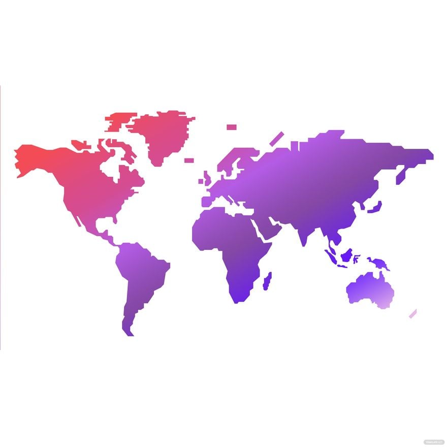 Gradient World Map Vector
