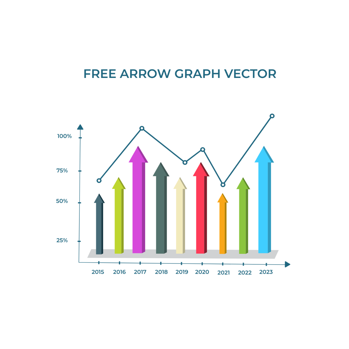 Arrow Graph Vector Template