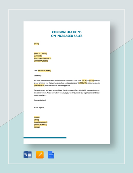 Congratulations On Promotion Template Word Google Docs Apple 