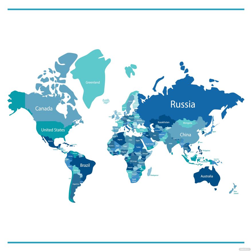 world map distinct countries vector illustrator download free