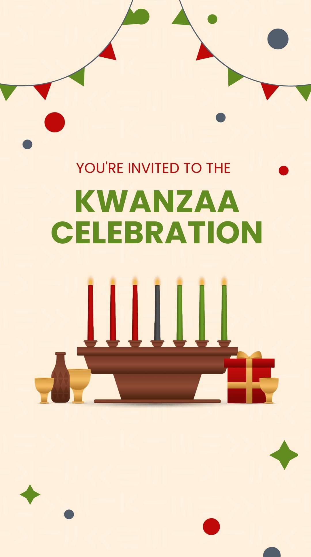 Kwanzaa Invitation WhatsApp Post Template