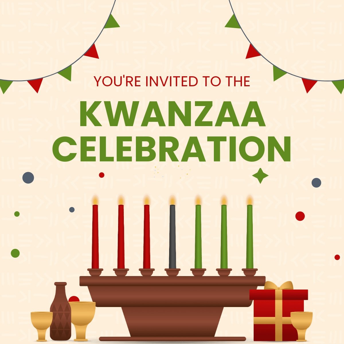 Kwanzaa Invitation Linkedin Post Template