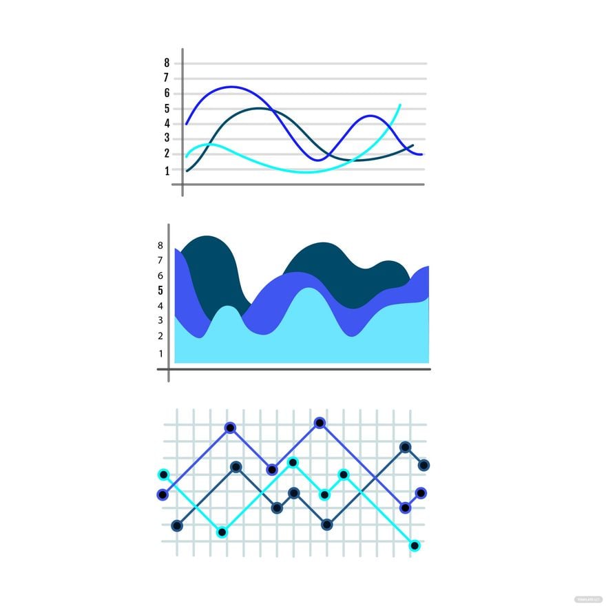 Blue Graph Vector in Illustrator, EPS, SVG, JPG, PNG