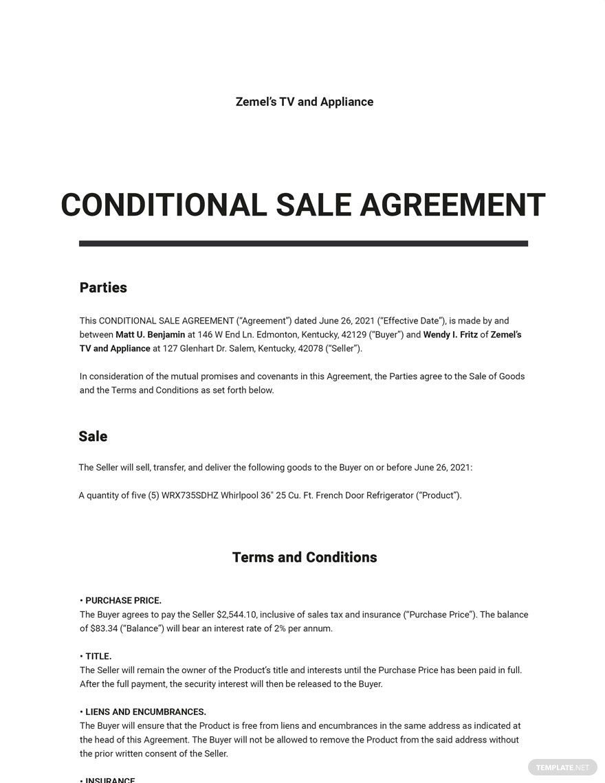 conditional assignment agreement