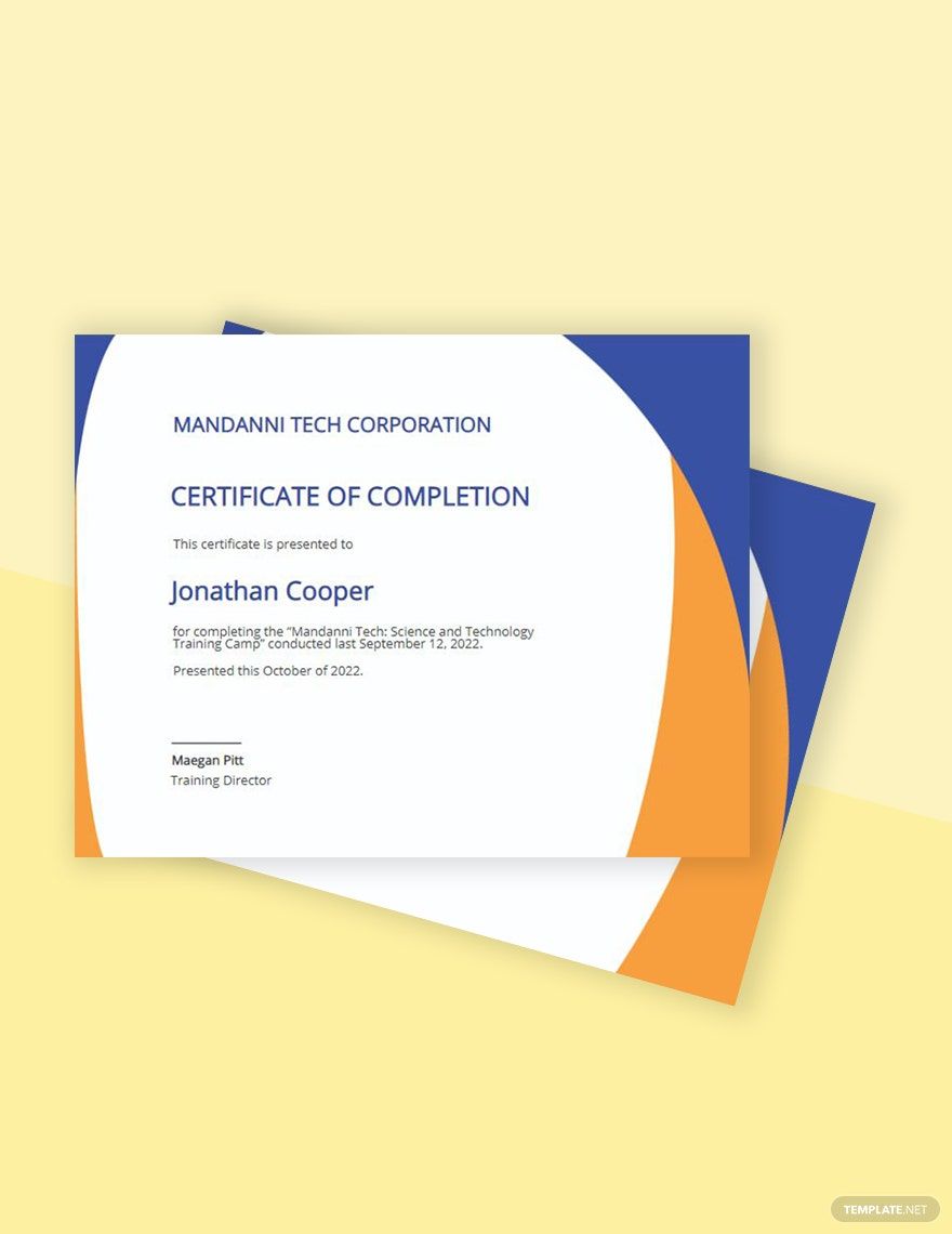 Printable Completion Certificate Template