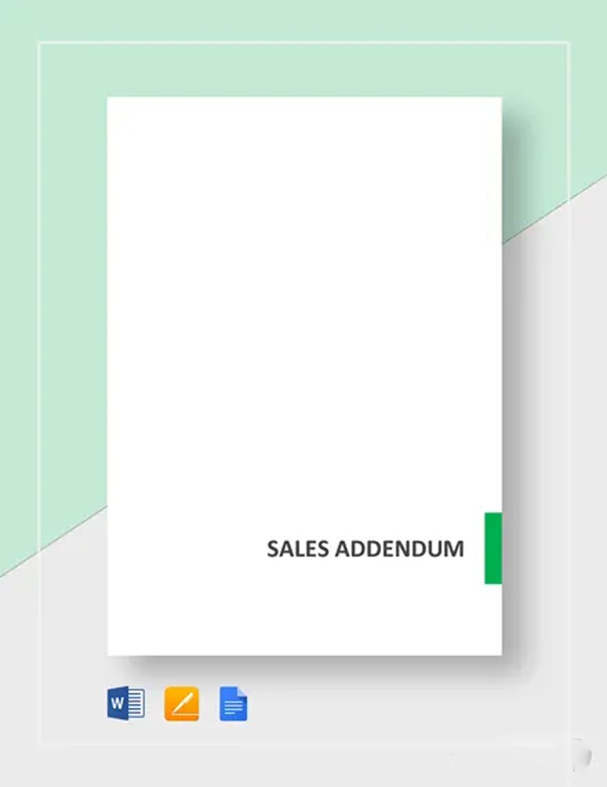 Sales Addendum Template in Word, Google Docs, Apple Pages