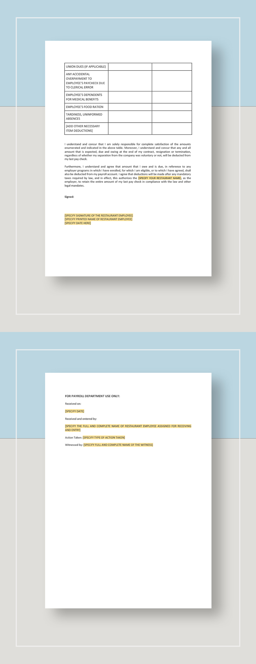 Payroll Spreadsheet Template - Excel, Word, Apple Numbers, Apple Pages ...