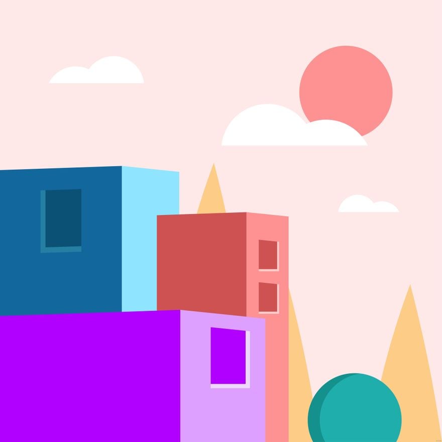 Geometric City Illustration