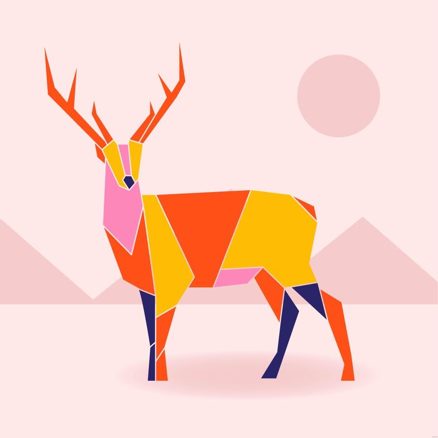 Free Deer Geometric Illustration in Illustrator, EPS, SVG, JPG, PNG