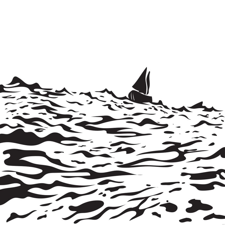 Free Black and White Water Illustration in Illustrator, EPS, SVG, JPG, PNG