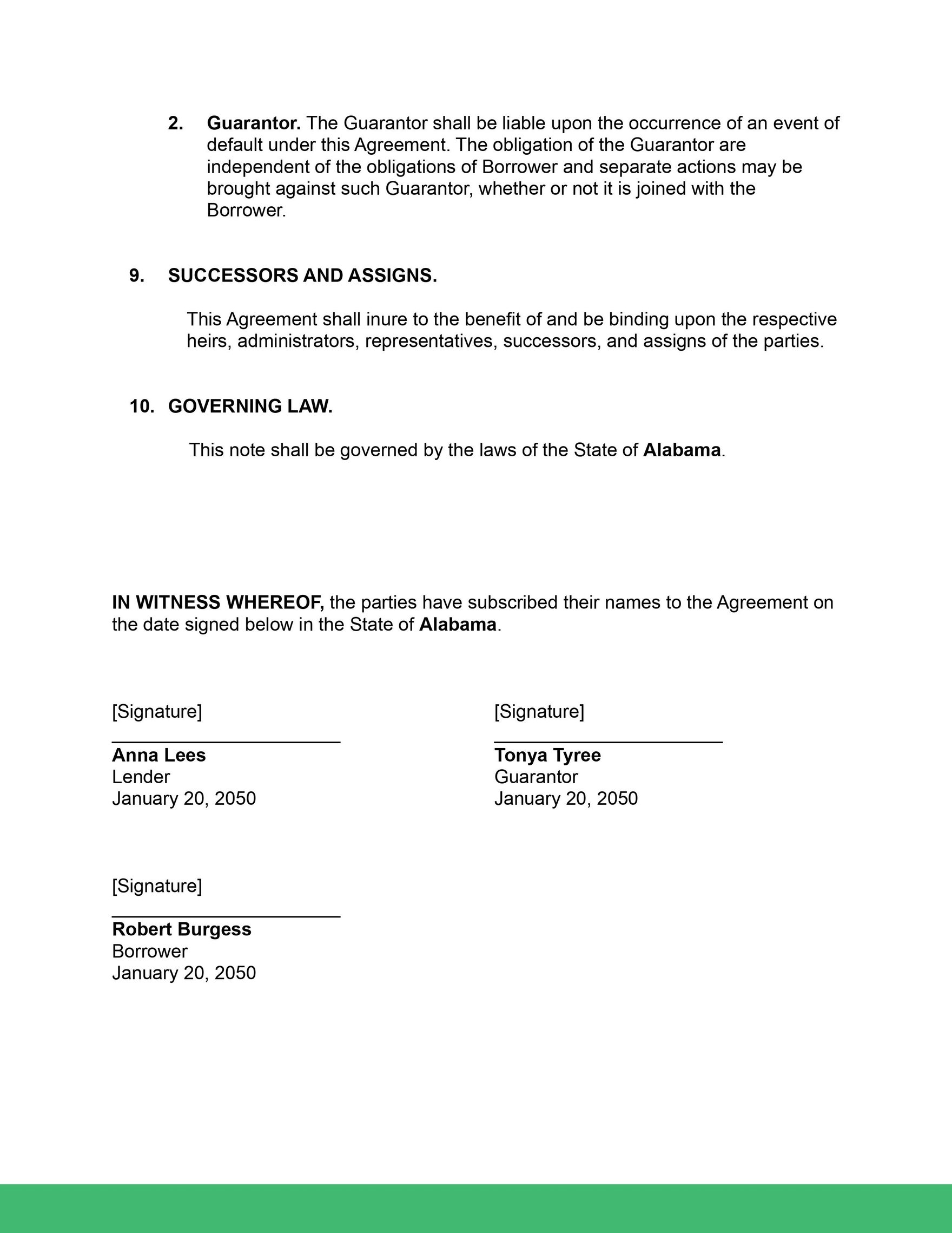 Loan Agreement with Guaranty and Promissory Note Template