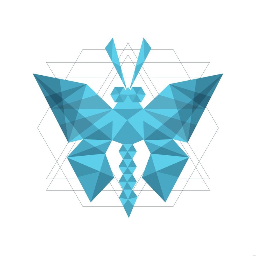 Butterfly Geometric Illustration in Illustrator, EPS, SVG, JPG, PNG